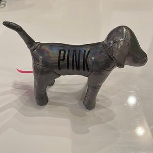 Victoria Secret Pink stuffed dog hologram silver rainbow